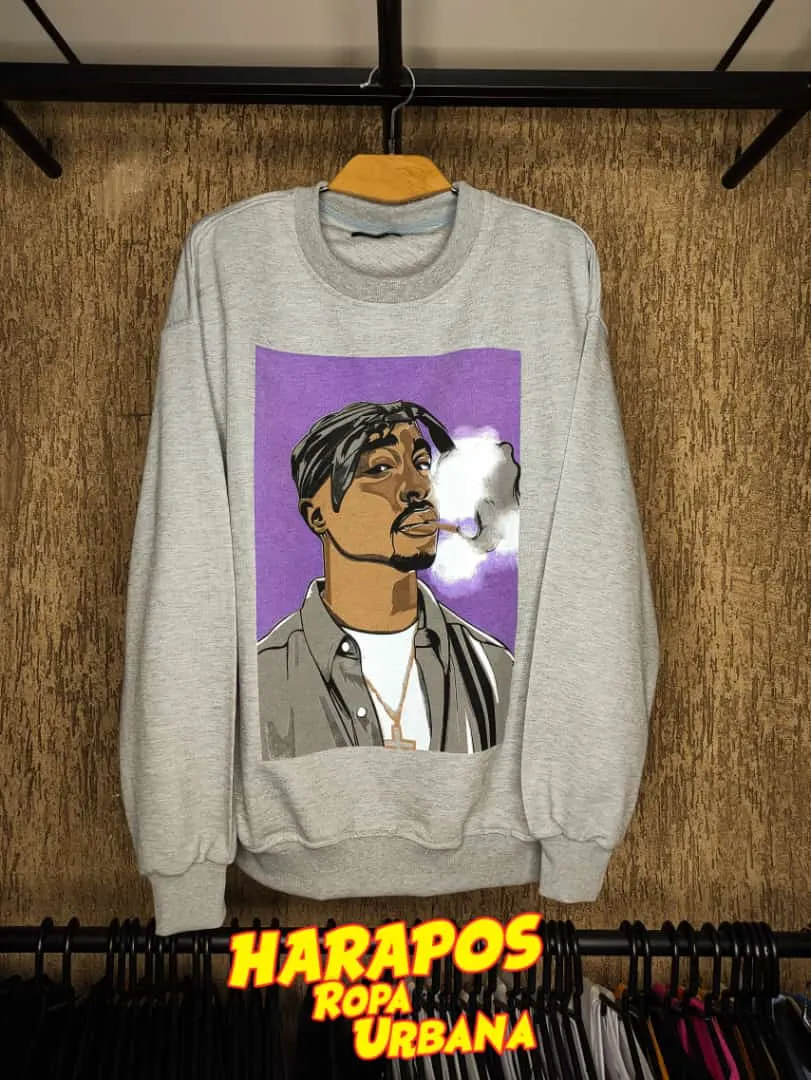 Sudadera Zara Tupac ploma