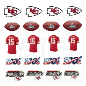 super bowl champions Nails Kansas City Chiefs Mahomes Water Decals