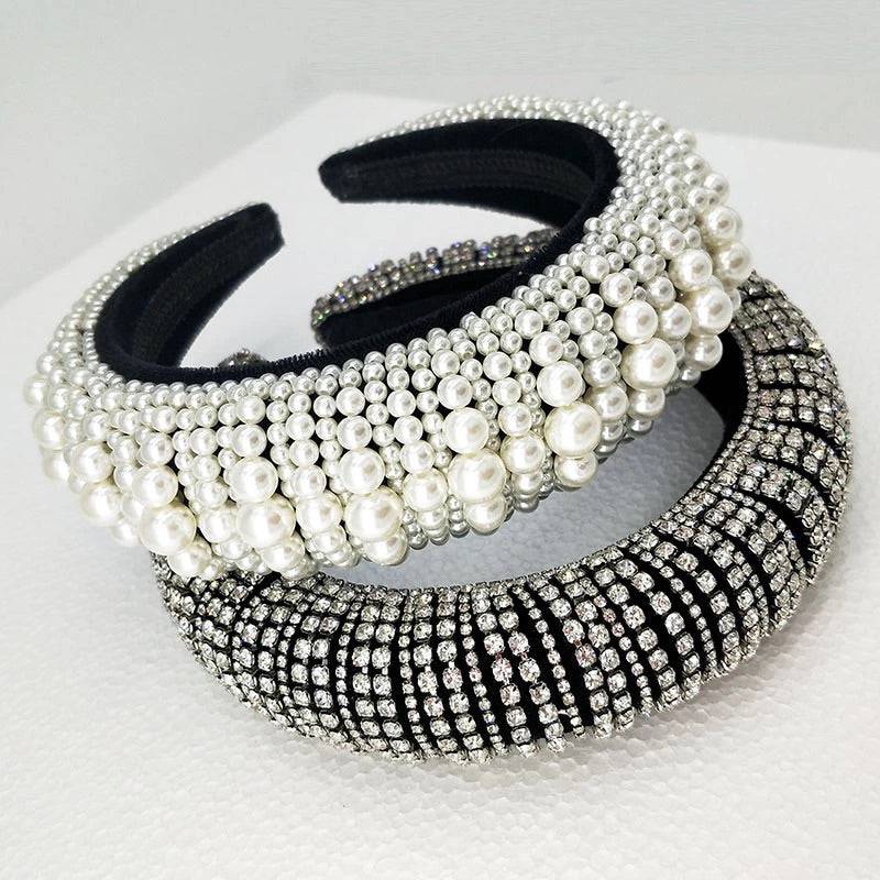 Super Lux Crystal Pearl And Bead Headbands