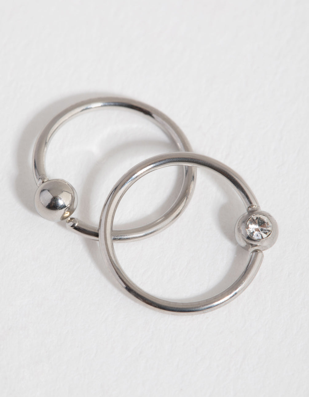 Surgical Steel Diamante Hoop Earring