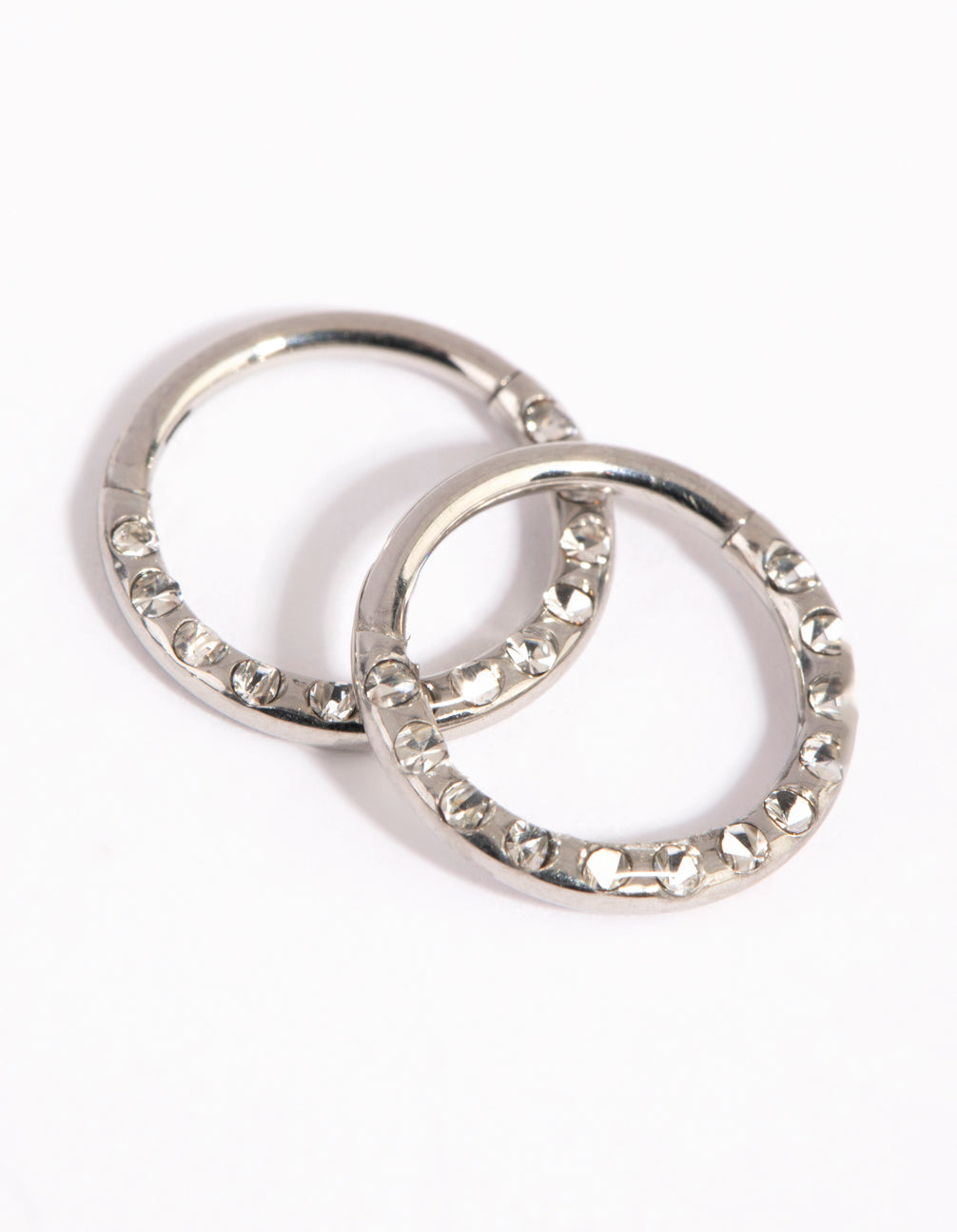 Surgical Steel Pave Hoop Earrings