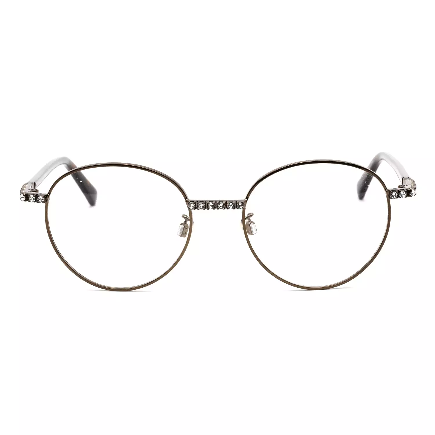 Swarovski SK5424-H Eyeglasses Shiny Dark Brown / Clear Lens