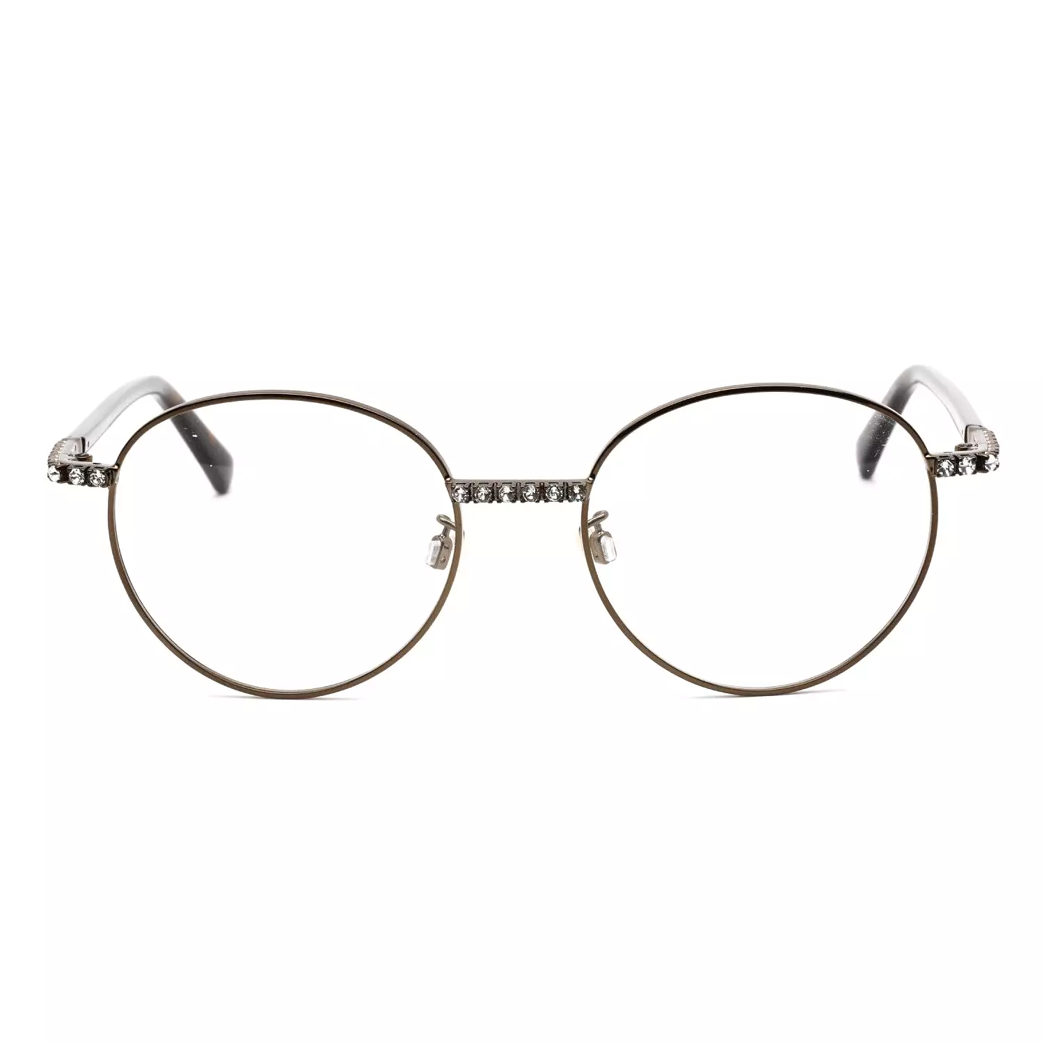 Swarovski SK5424-H Eyeglasses Shiny Dark Brown / Clear Lens