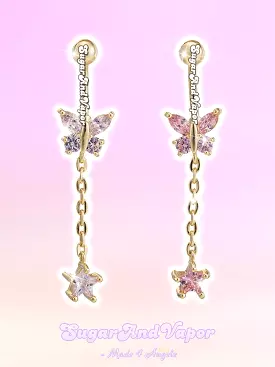 Tassels Star with Butterfly Gold Base Belly Ring