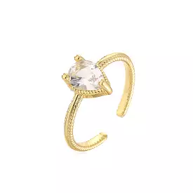 Teardrop Gem Gold Ring