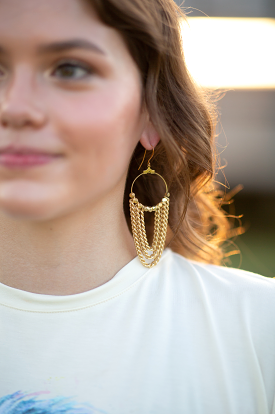 The Becca Chain Layered Hoop Earrings by Annie Claire Designs