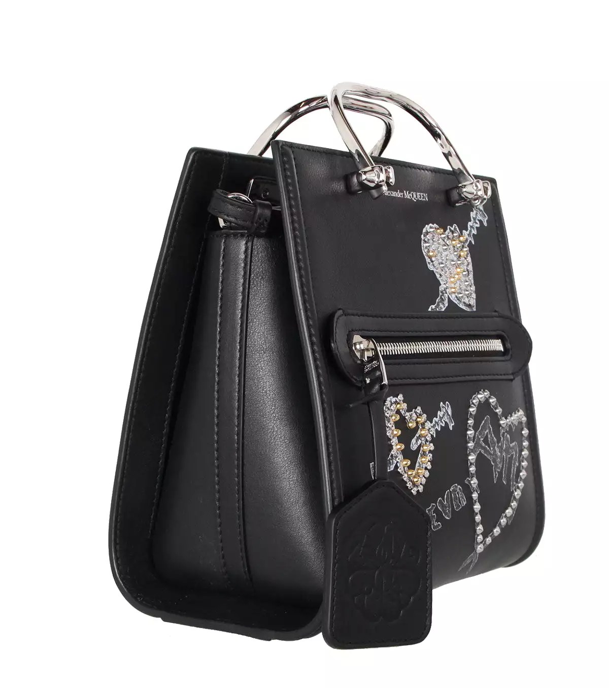 The Short Story Forever Heart Top Handle Bag, Black