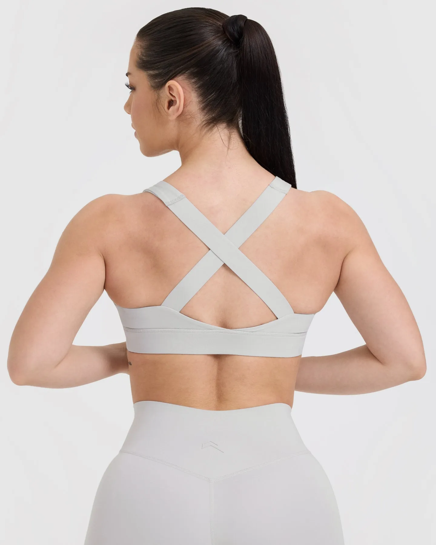 Timeless Wide Strap Sports Bra | Light Grey