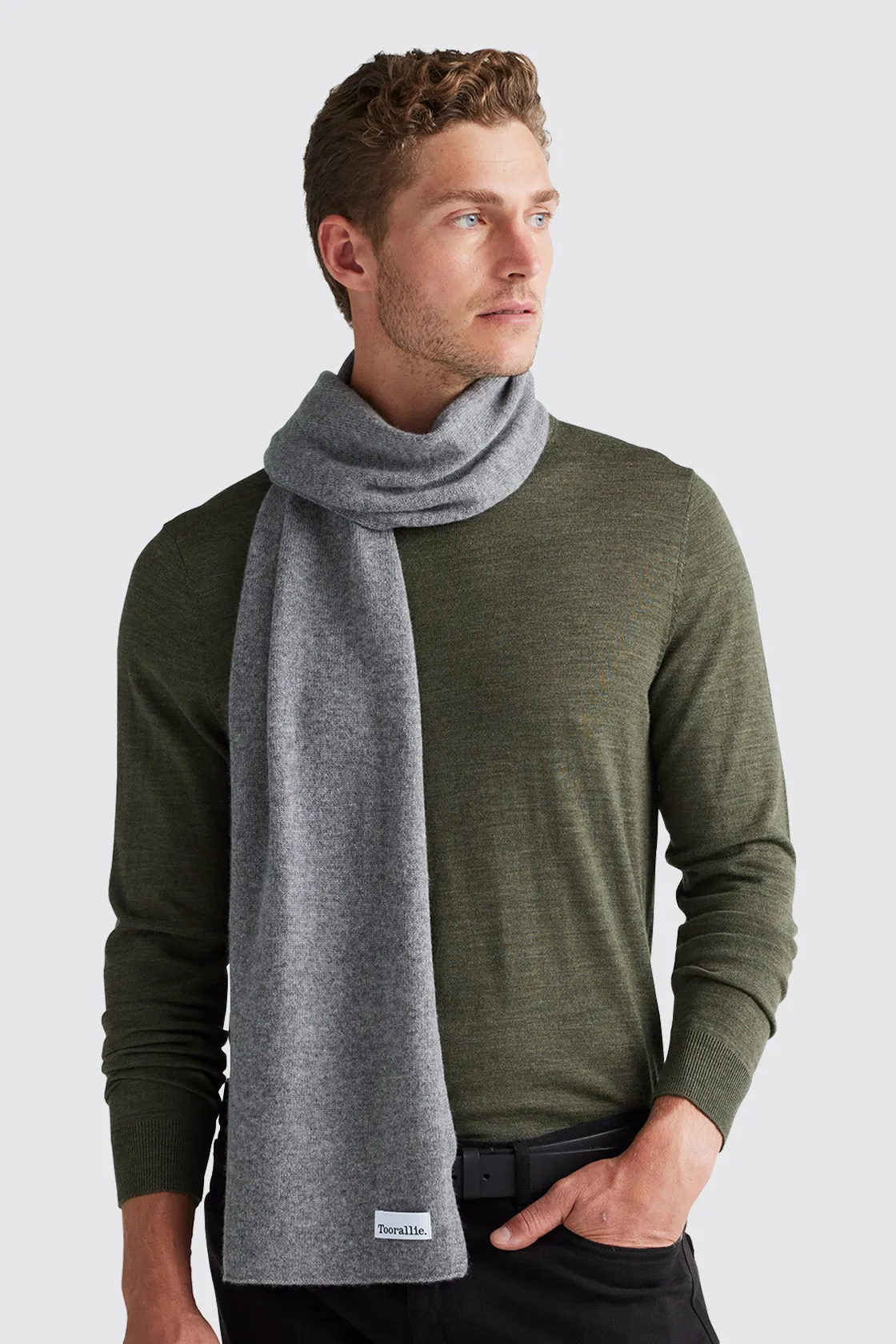 Toorallie Fine Lambswool Scarf Mid Grey