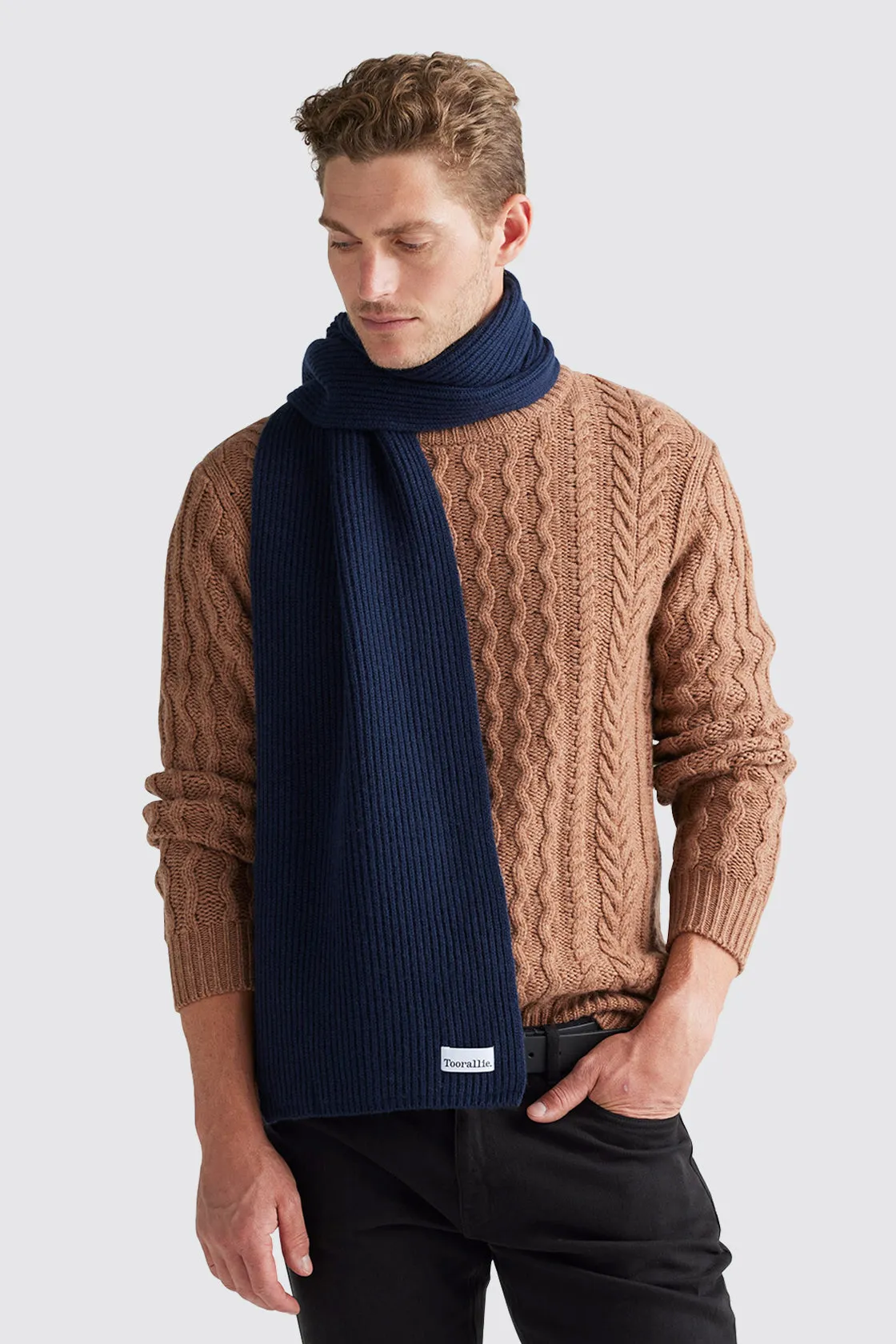 Toorallie Heavy Gauge Rib Scarf Navy