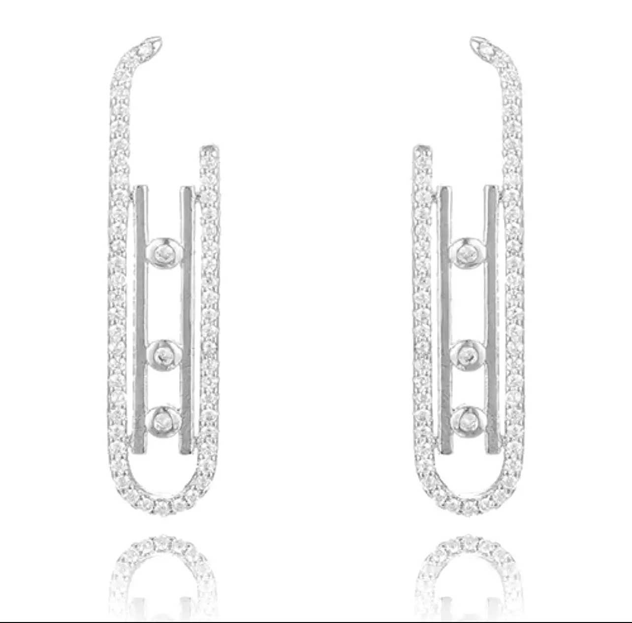 Trendy Prong CZ Punk Style Dangle Earrings for Women Girl