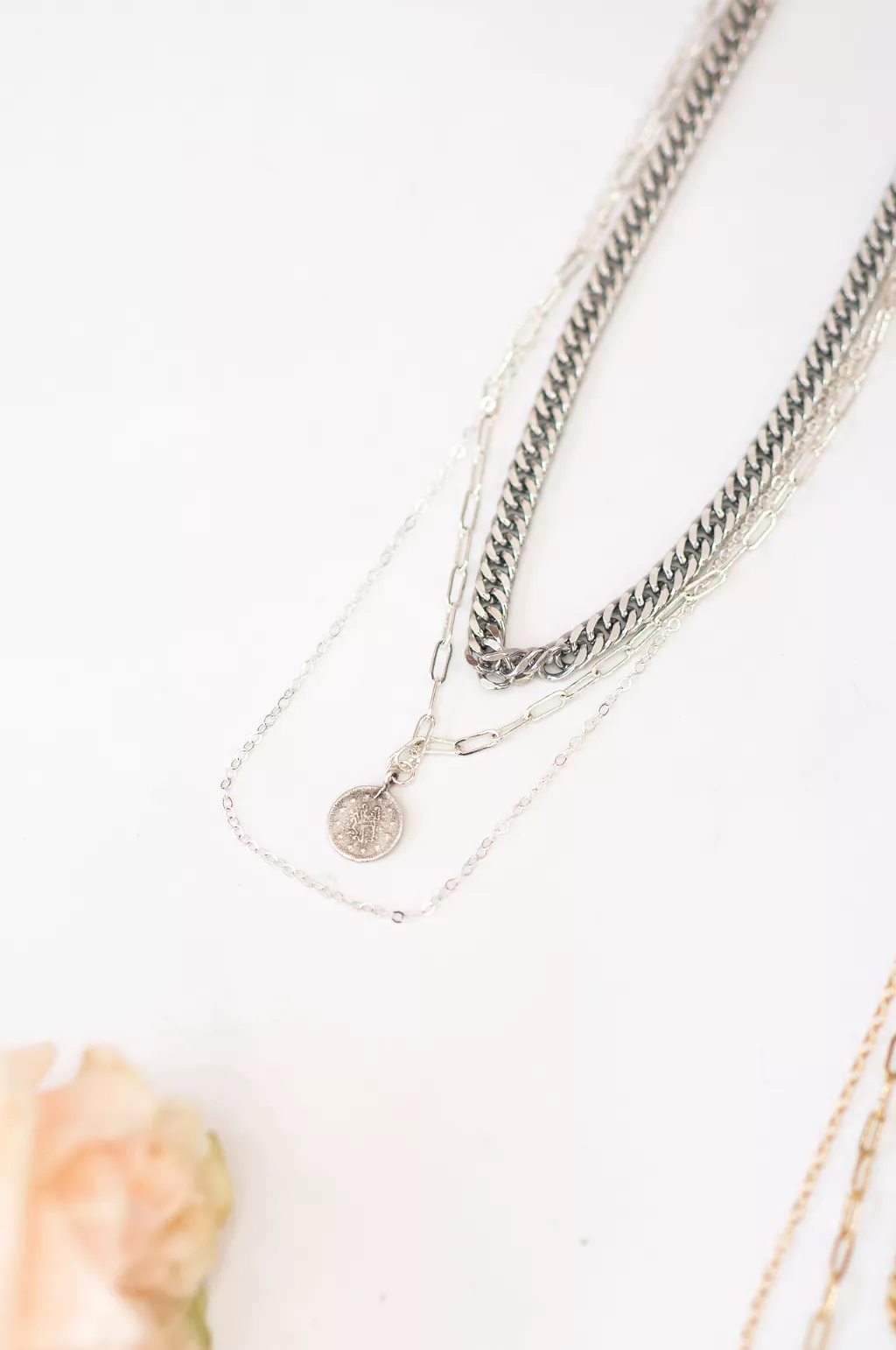 Triple Layered Coin Necklace by Annie Claire Designs