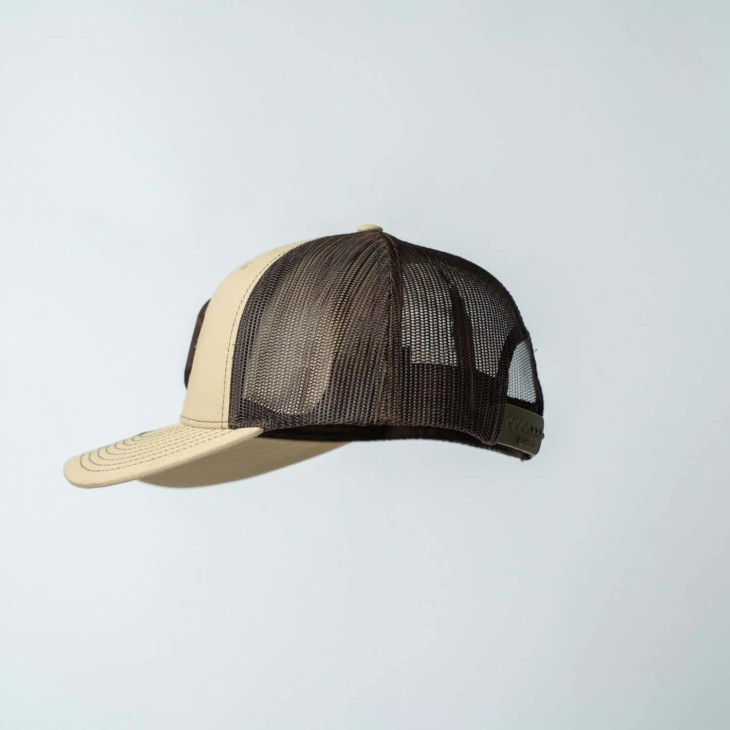 Trucker Hat | Khaki & Coffee | Rectangular Full Logo Patch