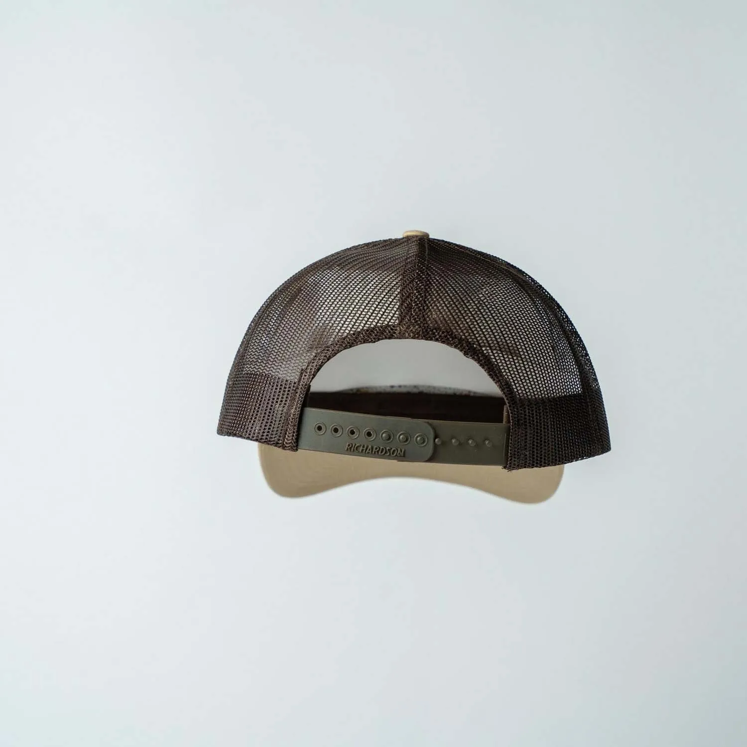 Trucker Hat | Khaki & Coffee | Rectangular Full Logo Patch