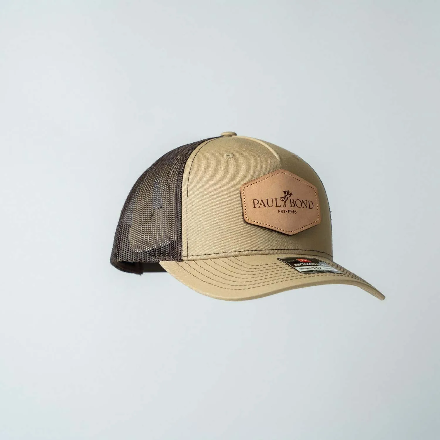 Trucker Hat | Khaki & Coffee | Rectangular Full Logo Patch