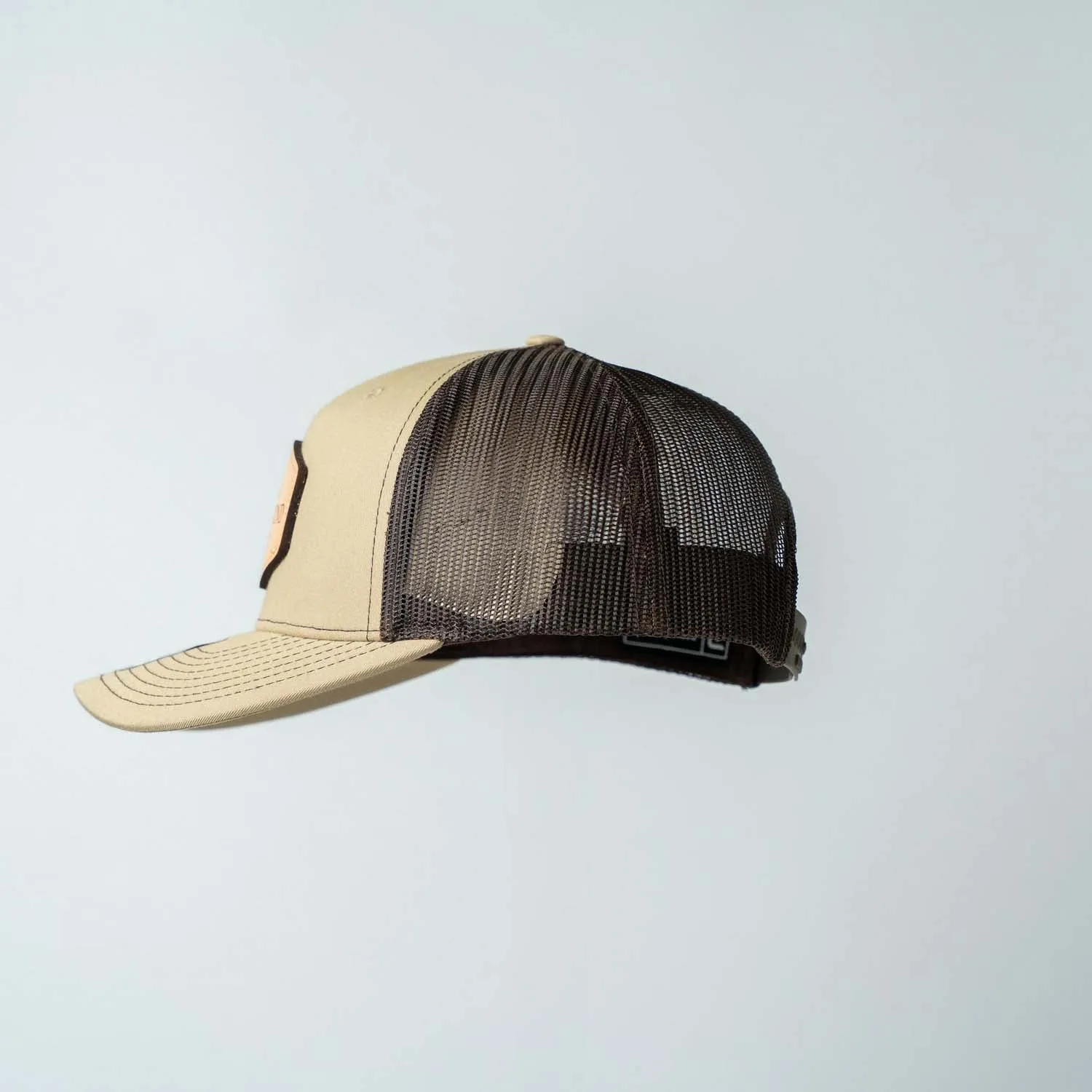 Trucker Hat | Khaki & Coffee | Rectangular Full Logo Patch