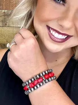 TTT Stanton Red Stone Bracelet Set