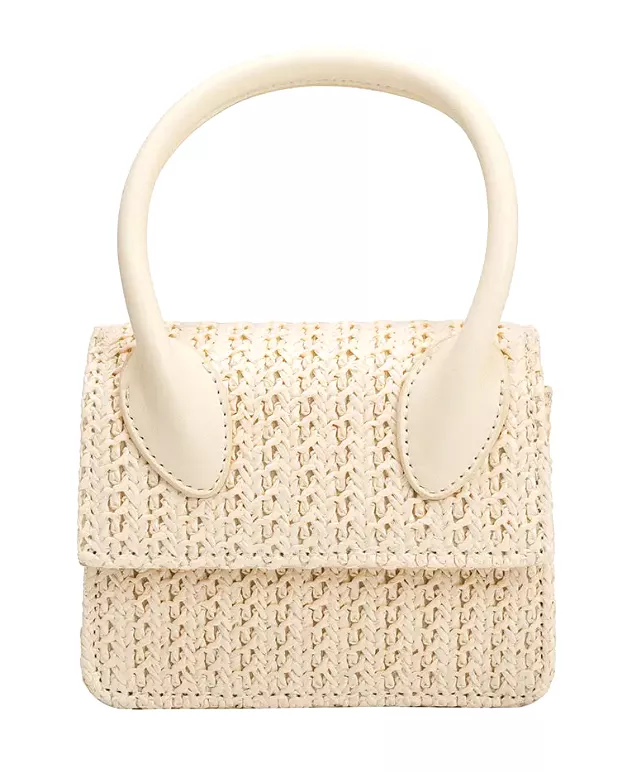 Tyla Straw Crossbody Bag - Cream