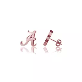 University of Alabama Post Earrings - Rose Gold Plated