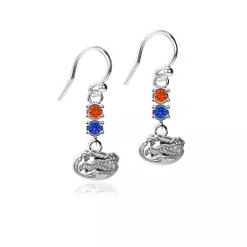 University of Florida Crystal Dangle Earrings - Silver