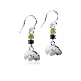 University of Iowa Crystal Dangle Earrings - Silver