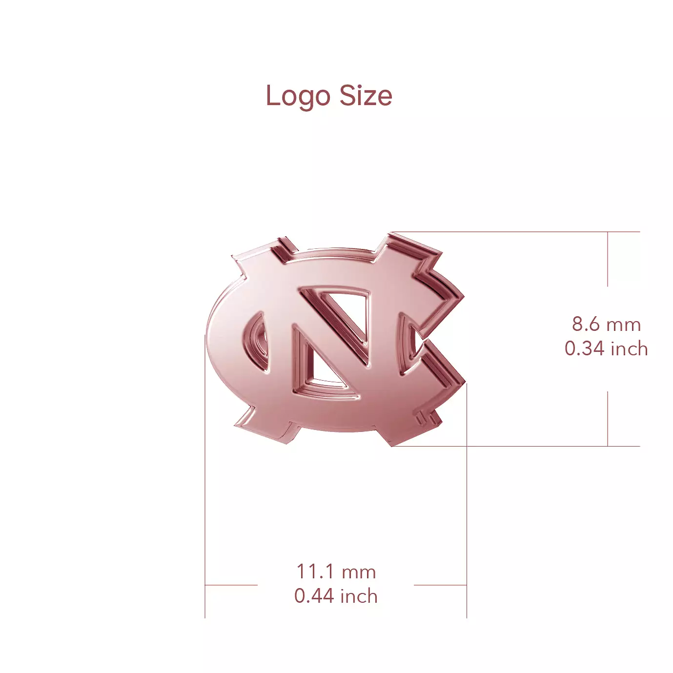 University of North Carolina Post Earrings - Rose Gold Plated