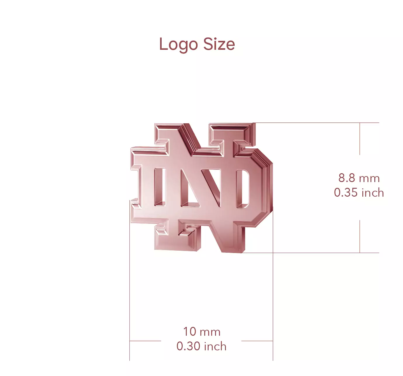 University of Notre Dame Post Earrings - Rose Gold Plated