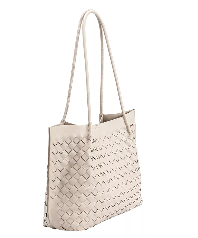 Victoria Vegan Leather Tote Bag - Bone