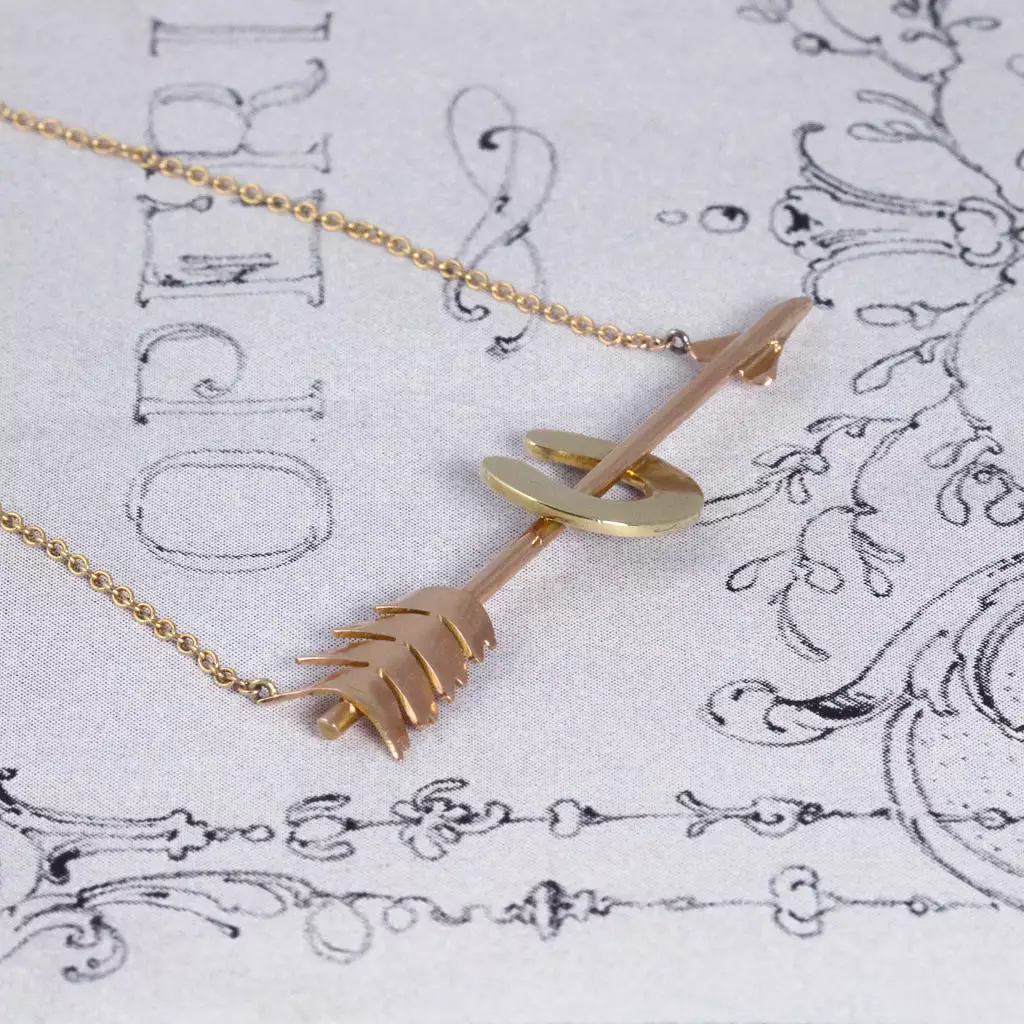 Victorian Arrow and Horseshoe Pearl Conversion Necklace