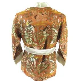 Vintage 50s Asian Silk Brocade Robe Mens L Lounge Wear Smoking