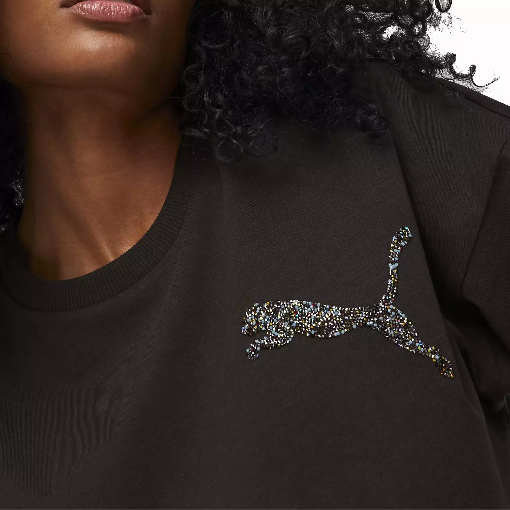 WMN'S SWAROVSKI CRYSTALS TEE 'BLACK'