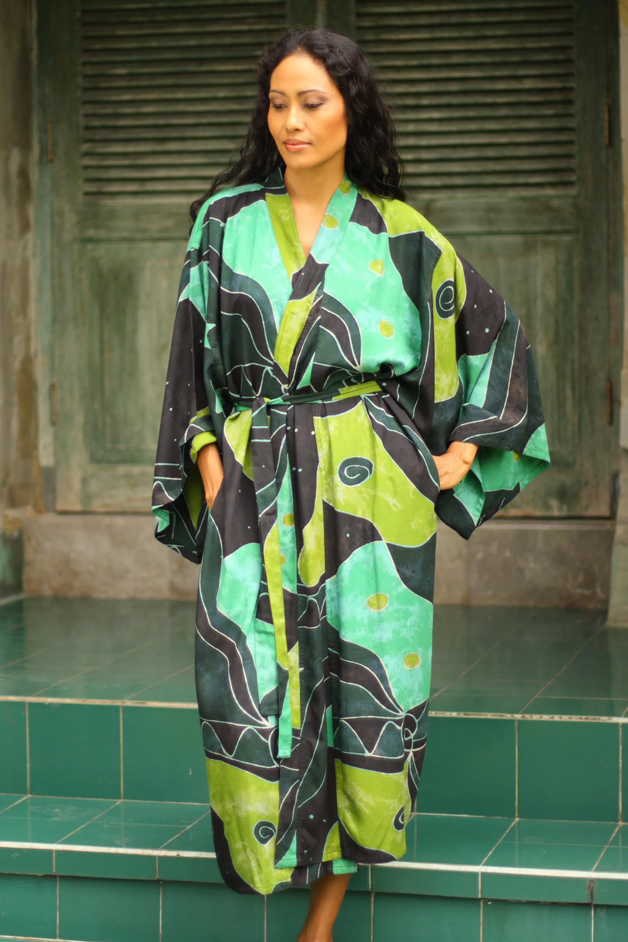 Women's Fair Trade Batik Robe, 