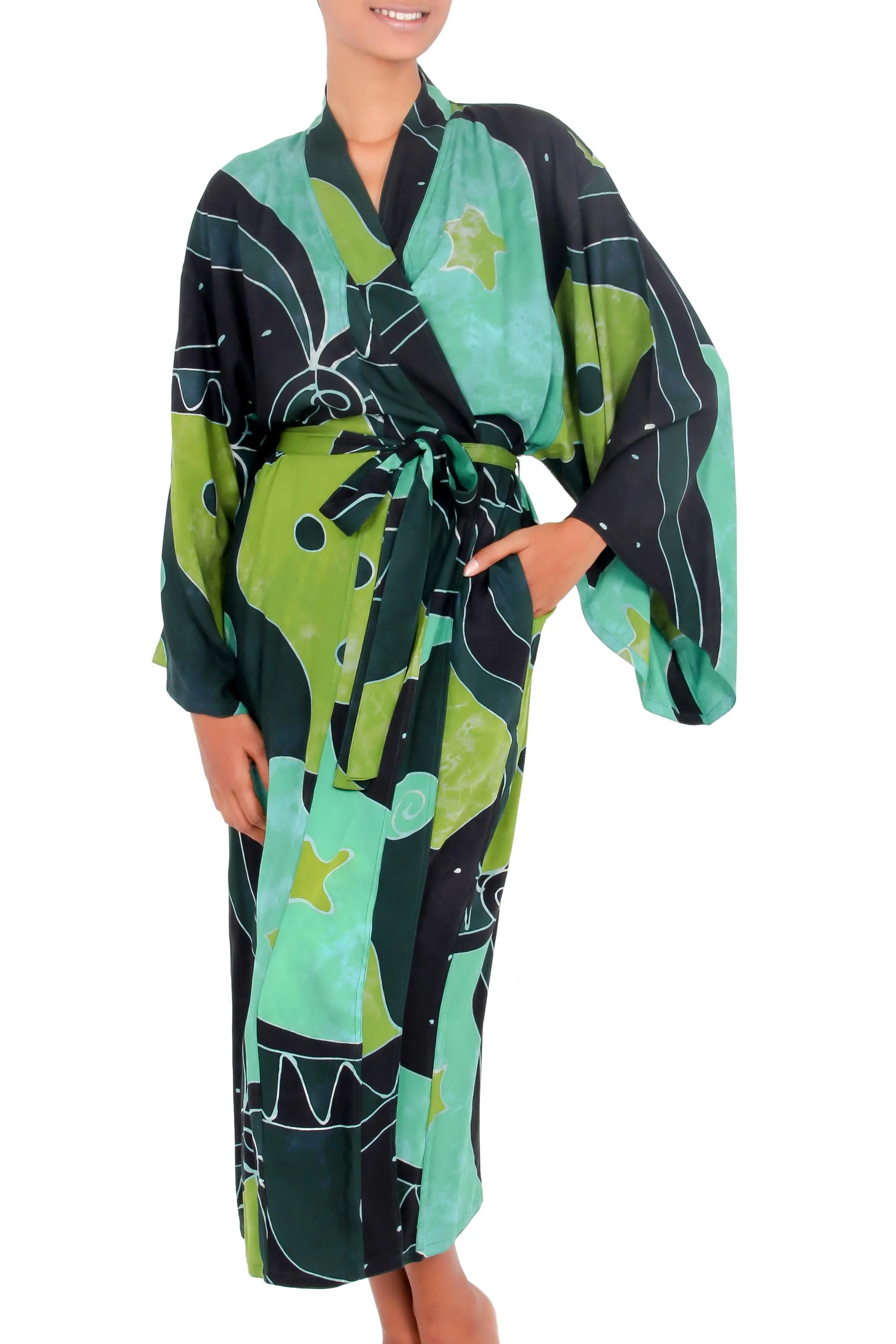 Women's Fair Trade Batik Robe, 