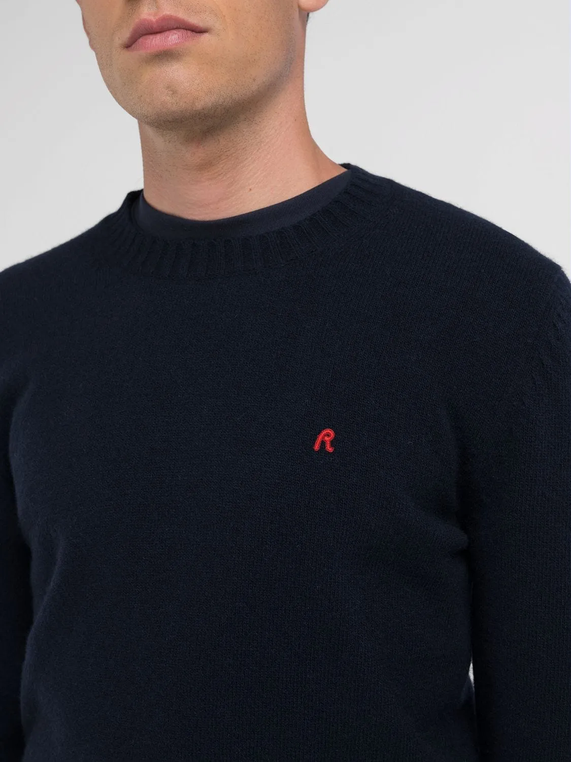 WOOL-BLEND CREW-NECK SWEATER