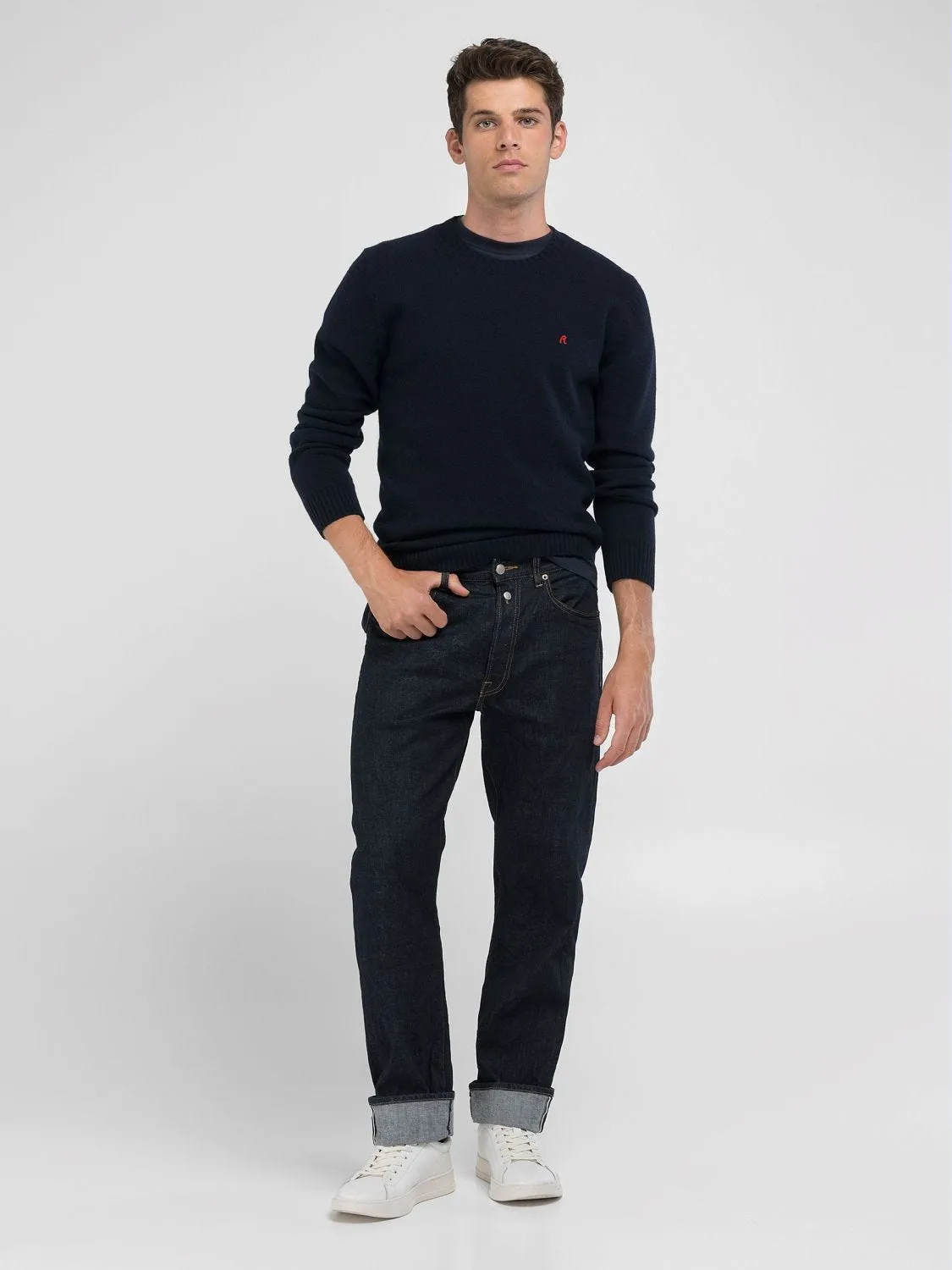 WOOL-BLEND CREW-NECK SWEATER