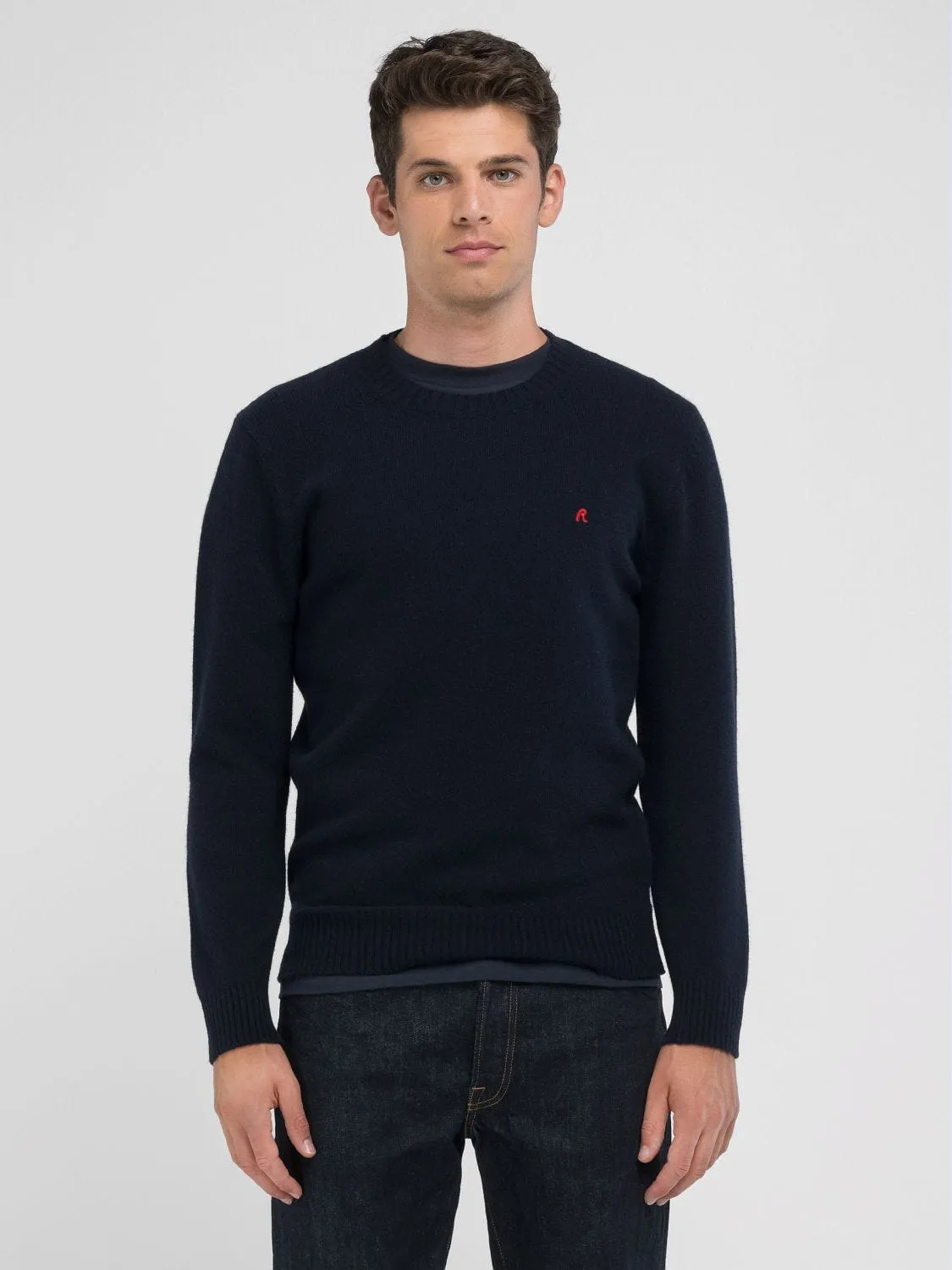 WOOL-BLEND CREW-NECK SWEATER